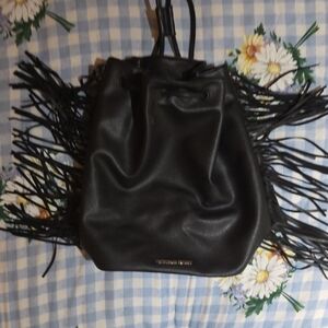 Victoria's Secret Black Fringe Backpack